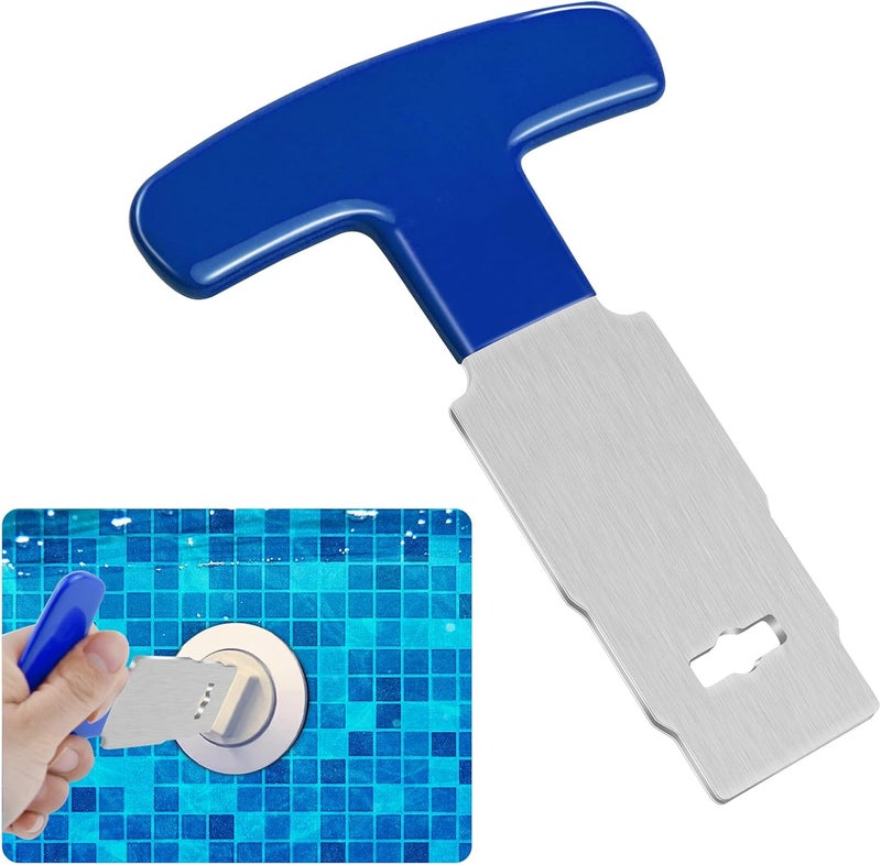 Mofuiry Pool Plug Removal Tool with Handle Grip, Upgraded Metal Eyeball Seat Removal Tool for Above& Inground Pool Spa Return Jet Plug Nozzles Inlet Fittings, Compatible with SP1419A-SP1419E Hayward (Blue) - Image 1
